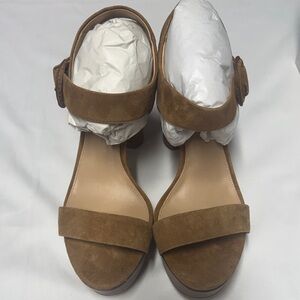 Via Spiga Tan Suede Heels